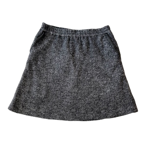 J.Crew Leather Trim Tipped Bell Tweed Wool Blend
Herringbone Skirt - Picture 2 of 10